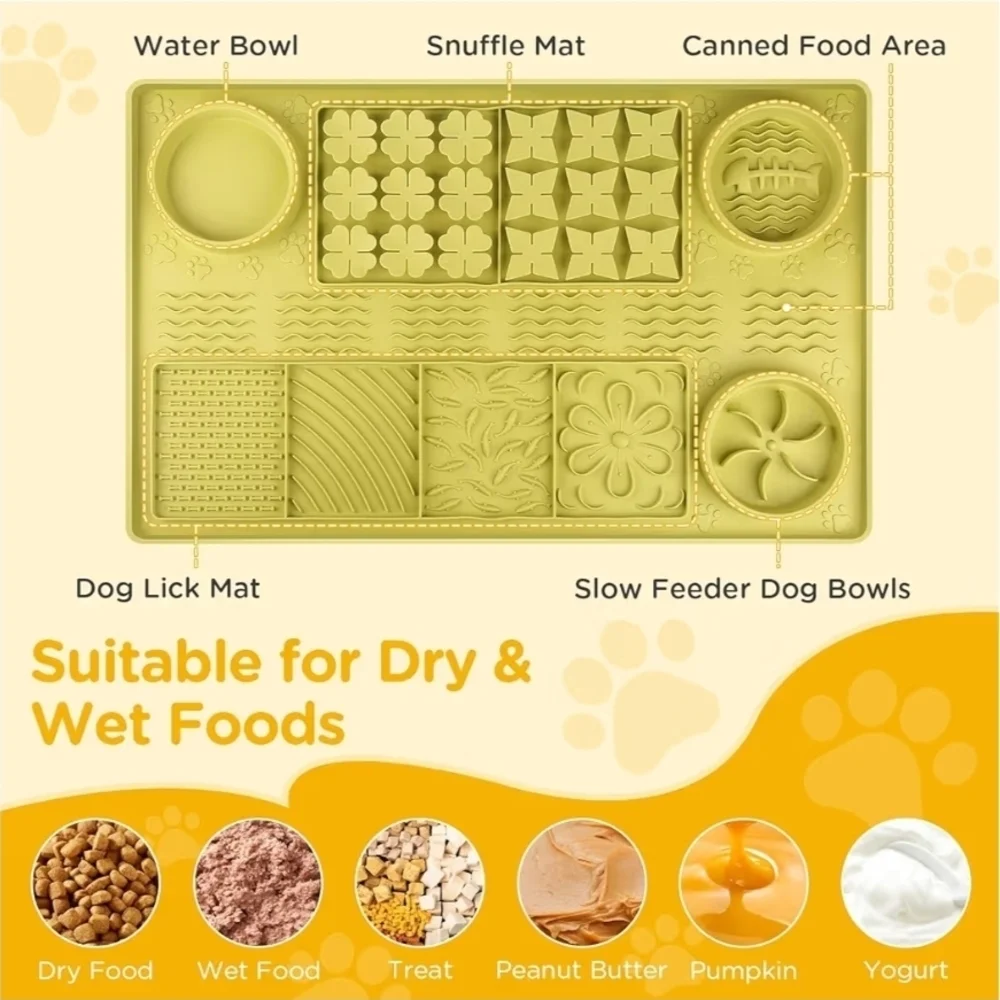 Interactive Yellow Dog Lick Mat